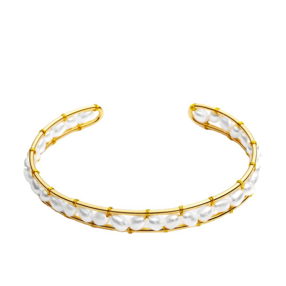 Shell pearl  C-shaped bracelet