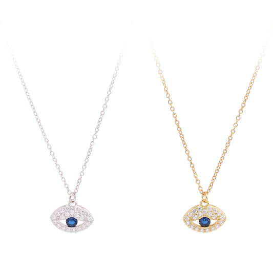 18K Gold Plated Devil's Eye Pendant Necklace