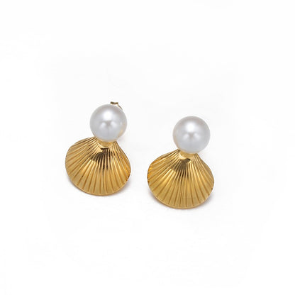 18K Gold Plated Shell Earrings