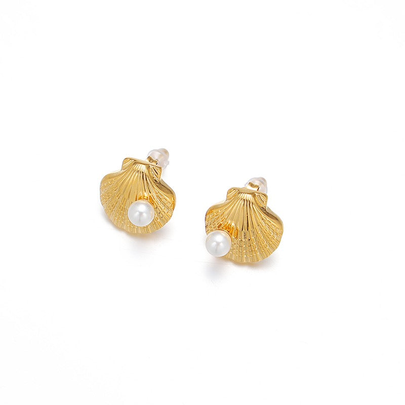 18K Gold Plated Shell Earrings