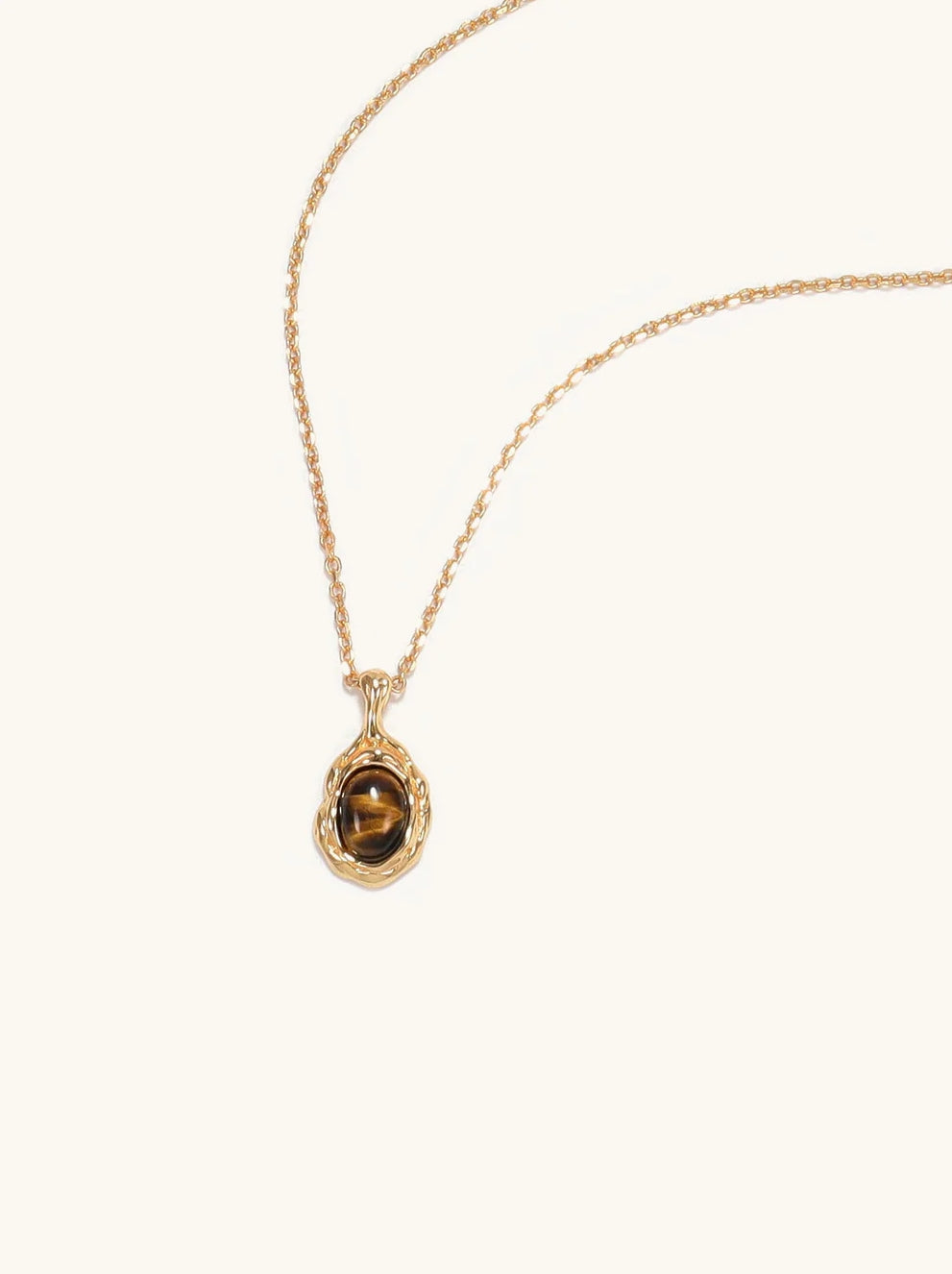 S925 Sterling Silver Tiger Eye Necklace