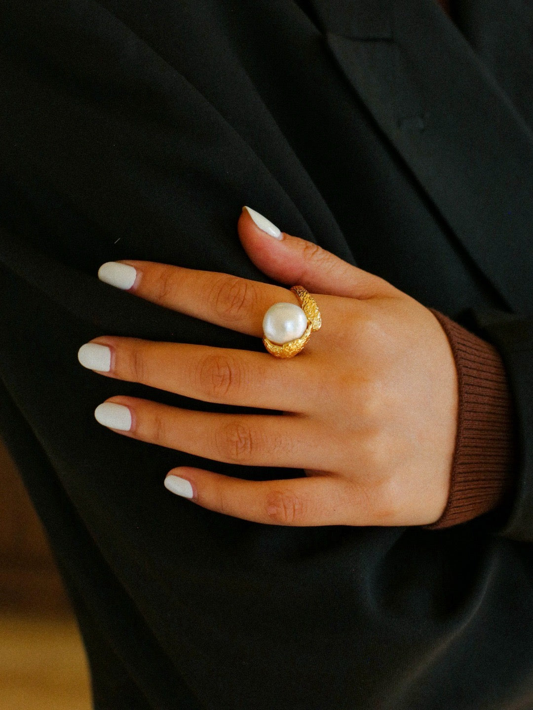 Design Large Baroque Pearl Ring