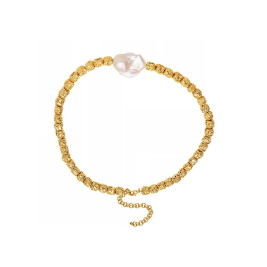 Niche Metallic Baroque Pearl bracelets