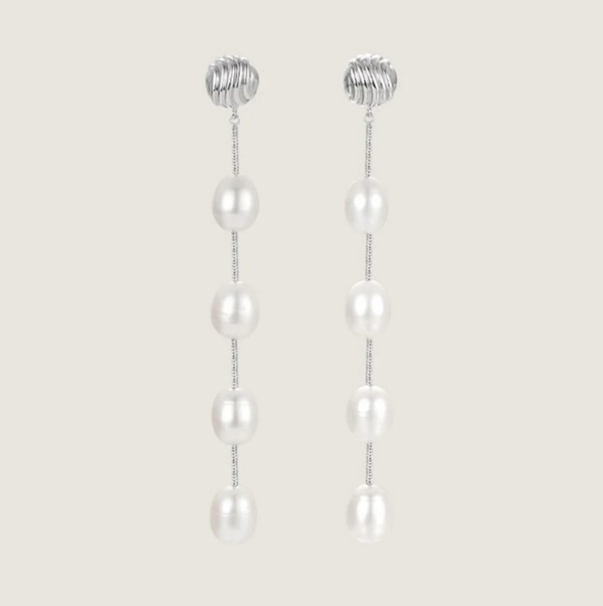 Conch pearl long earrings