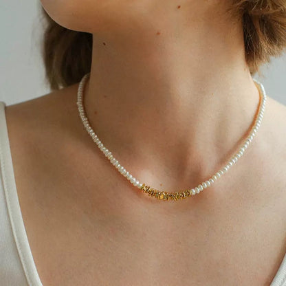 Sterling Silver Irregular Freshwater Pearl Necklace