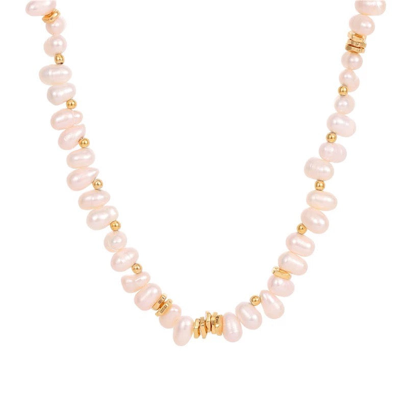 Natural freshwater pearl French necklace