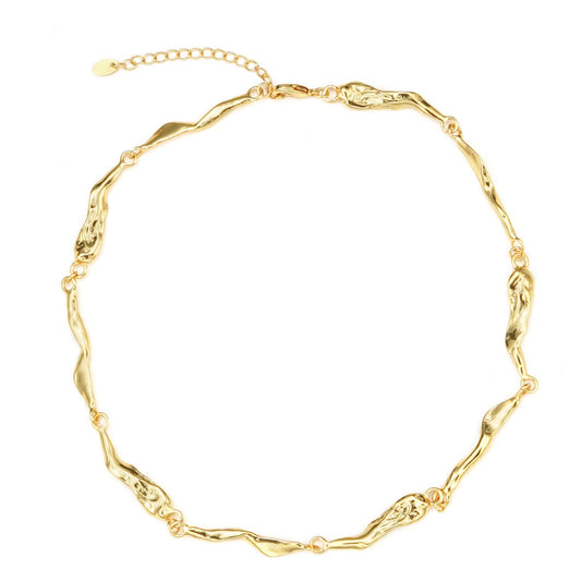 18K Gold Plated Irregular Bone Necklace