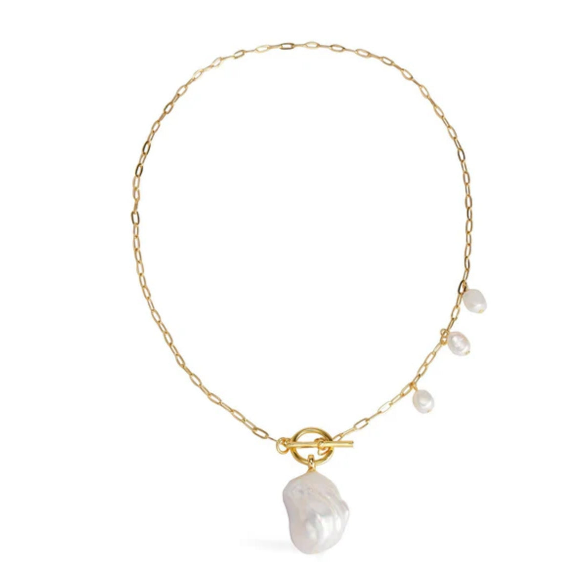 Baroque pearl OT clasp necklace