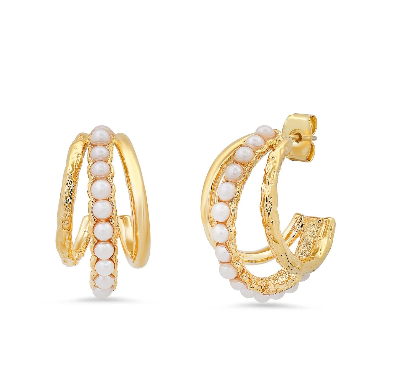 Small c-circle hoop earrings