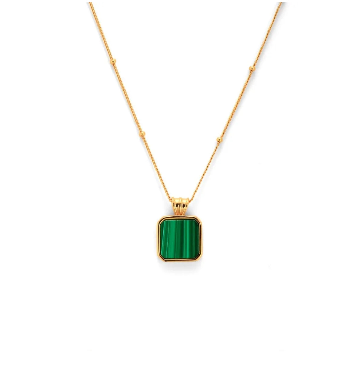 Square Malachite Necklace