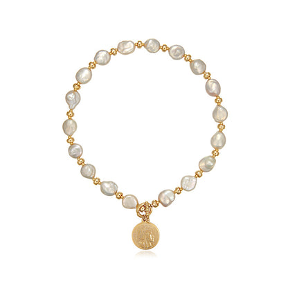 Baroque Pearl Coin Pendant Necklace