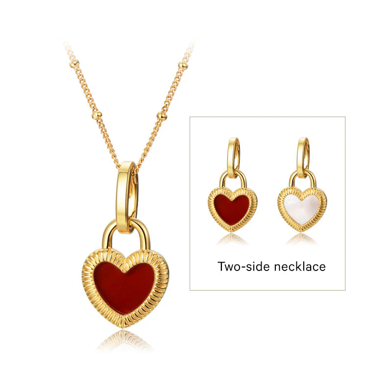 S925 Silver Double-sided Heart Necklace