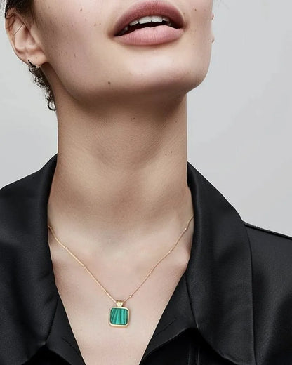 Square Malachite Necklace