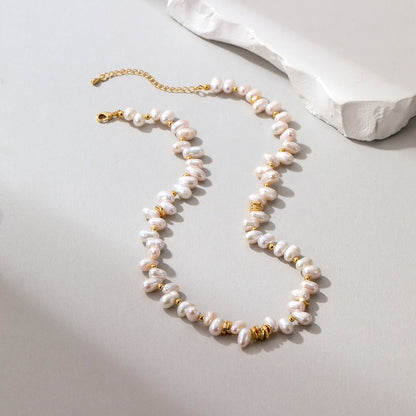 Natural freshwater pearl French necklace