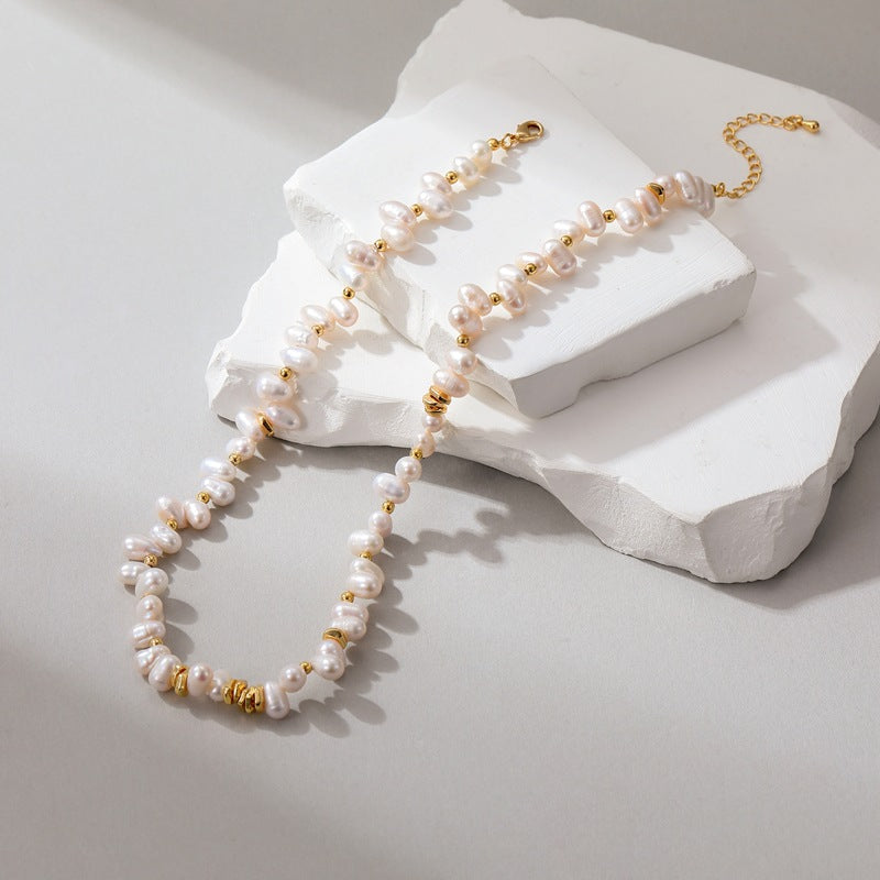 Natural freshwater pearl French necklace