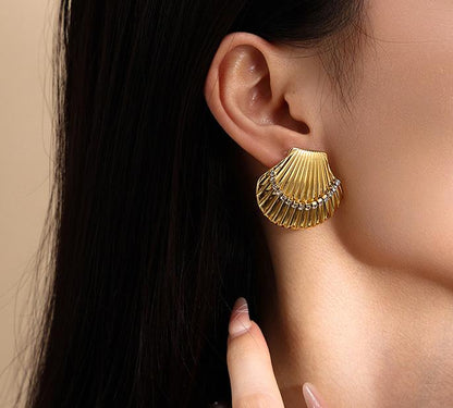 18K Gold Plated Shell Earrings