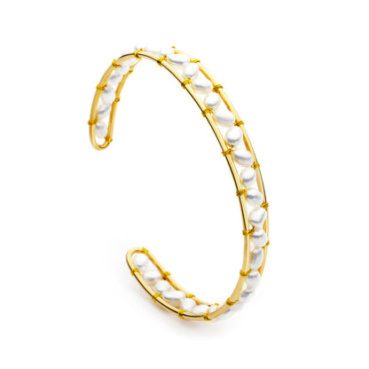 Shell pearl  C-shaped bracelet