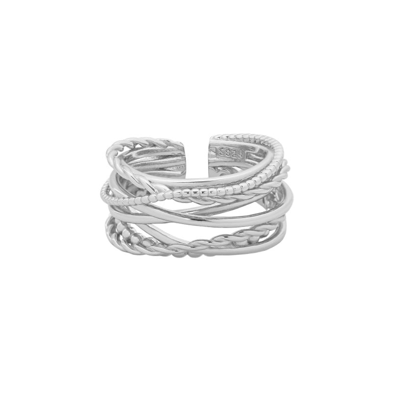 S925 Sterling Silver Multi-Layer Wrap Ring