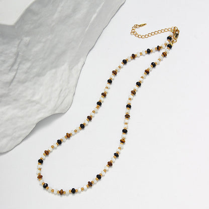 Tiger Eye Stone Beaded Necklace