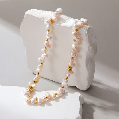 Natural freshwater pearl French necklace