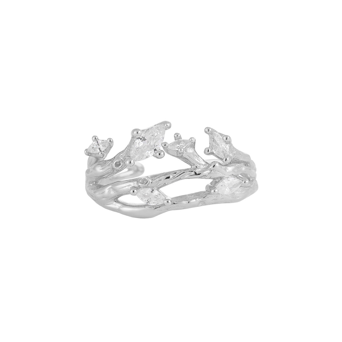 S925 Sterling Silver Irregular Twig Ring