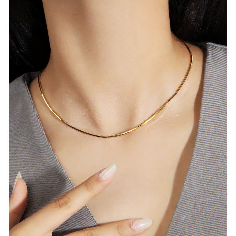 18K Gold-plated Sterling Silver Octagonal Snake Chain Necklace