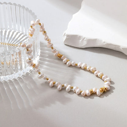 Natural freshwater pearl French necklace