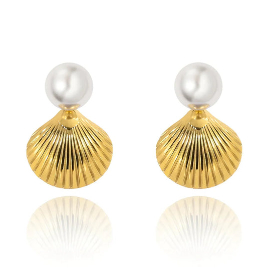 18K Gold Plated Shell Earrings