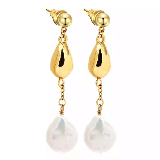 Pearl pendant earrings