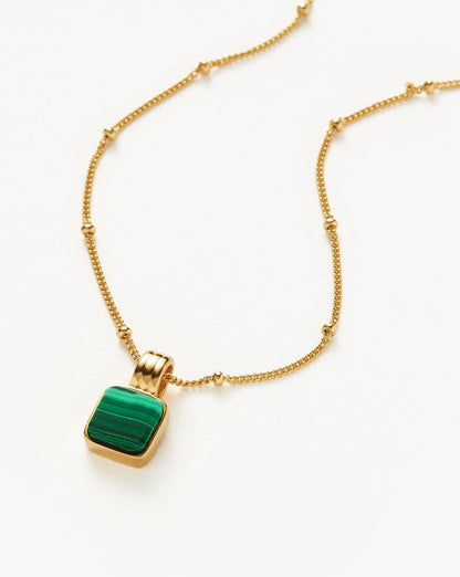 Square Malachite Necklace