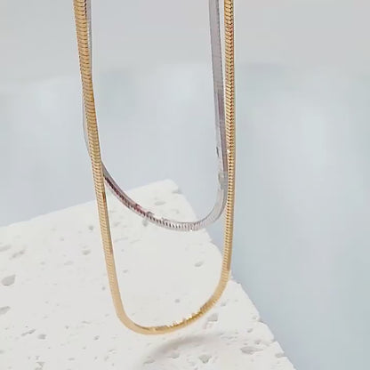 18K Gold-plated Sterling Silver Octagonal Snake Chain Necklace